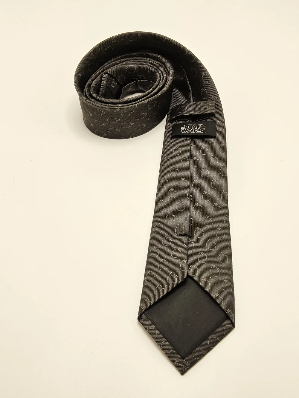 Star Wars 100% Silk Necktie – Millennium Falcon & Rebel Alliance (Dark Grey)